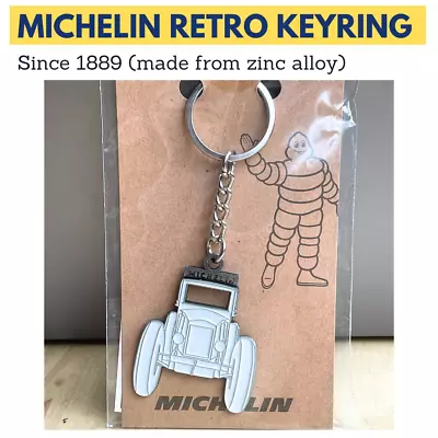 MICHELIN Retro Keyring Bibendum White Retro Vehicle Keychain Souvenir Gift • $29