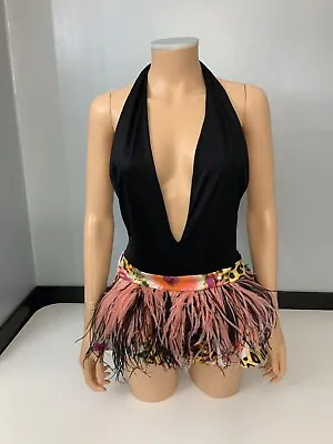 Mode Mwah Leotard Top And Feather Tutu Skirt Size Uk 8 Designer Bnwots Ibiza • $66.64