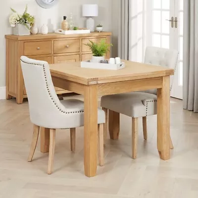 Cheshire Weathered Limed Oak Flip Top Dining Table + 2 Scoop Chairs - LR80-D-102 • £649