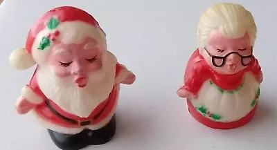 Cute Vintage Christmas Mr Mrs Santa Claus Blowing Kisses Salt Pepper Shakers • $15