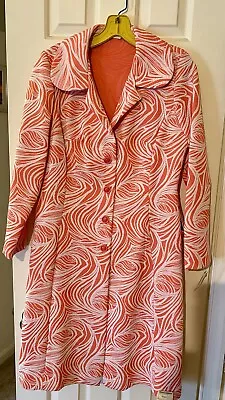 Vtg 50s 60s Unbranded Full Length Brocade Coat Dress Wamsutta Size 14 1/2 NWT • $39.99