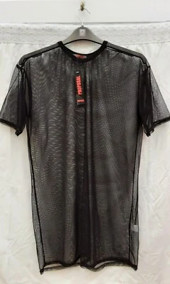 Unisex Black Mesh Toprockgothemo80s90s Vintage Looksize 14/42one Sizenwt • £6.99