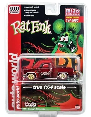 Auto World 1981 Chevrolet Silverado Pickup Truck Hitch Rat Fink ULTRA RED CHASE • $140