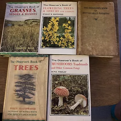 Observers Book Of Grasses Trees Flowers And Mushrooms Job Lot • £15
