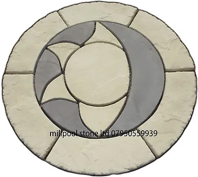  Paving Patio Slab Circle Stone  Garden 1.2m Sun & Moon  ( Delivery Exceptions) • £138