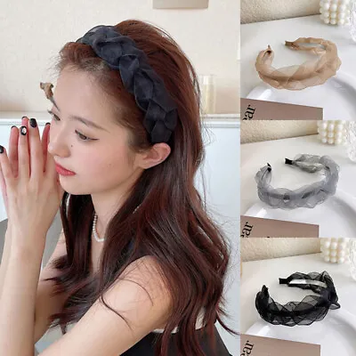 $2.90 • Buy Organza Cross Twist Wide Headband Korean Mesh Hair Headband Pin Accessories US