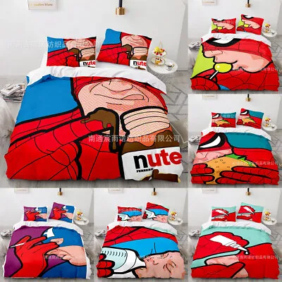 The Marvel 3PCS Bedding Set Pillowcase Duvet/Quilt/Comforter Cover Comic Edition • £53.99