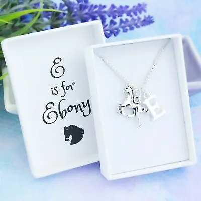 £11.49 • Buy Horse Necklace, Personalised Gift, Childrens Jewellery, Girls Horse Riding Gift