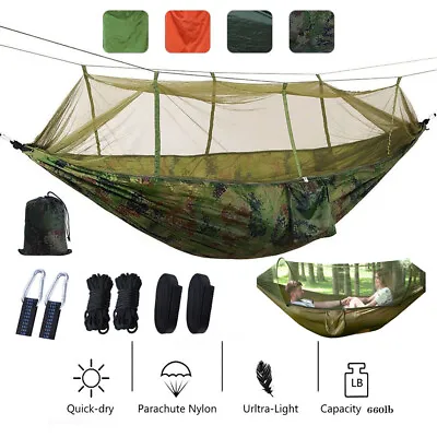 660lbs Portable Double Person Camping Hammock Tent With Mosquito Net Hanging Bed • $19.48
