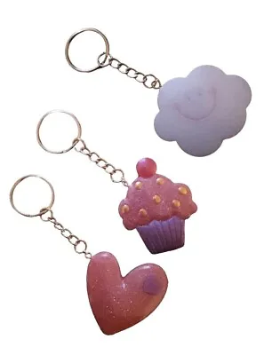 £6 • Buy Girls Keyring Bundle Heart Cloud Cupcake Glitter