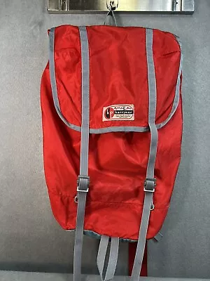 Vintage Karrimor Backpack Day Pack Rucksack 70s Red Nylon Padded Straps & Back • $48.50