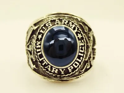 Silver 925 W 10K PLATED  MILITARY POLICE RING  MP RING  USMP  US Size 9 • $76.30
