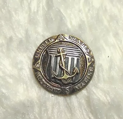 WWII US Merchant Marines Lapel Pin Sterling Silver AE Co Utica NY Anchor/Shield • $19.99