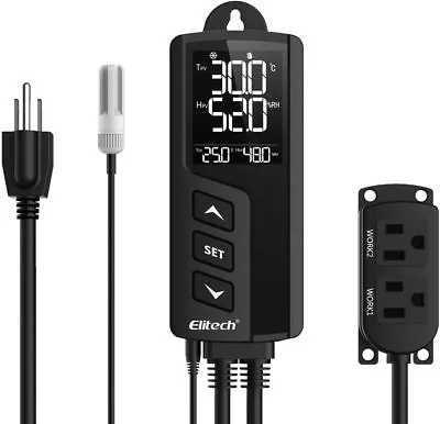 $40.47 • Buy Elitech STC-1000Pro TH Digital Temperature Humidity Controller Thermostat Outlet