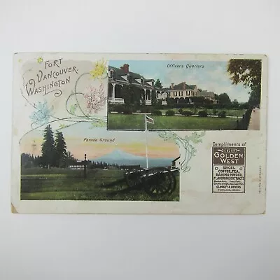 Postcard Fort Vancouver Washington Officer Quarters & Parade Ground Antique • $9.99