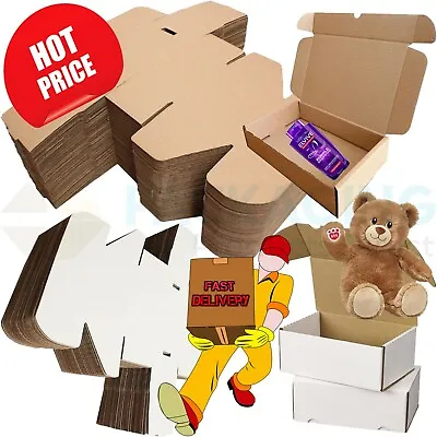 White Or Brown Shipping Cardboard Boxes Postal Mailing Gift Packet Small Parcel • £7.05