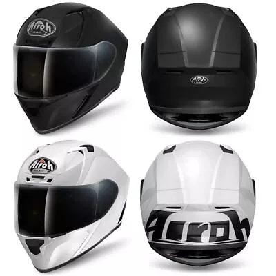 Airoh Valor Full Face Motorcycle Motorbike Helmet ACU Black White Plain New  • £99.99