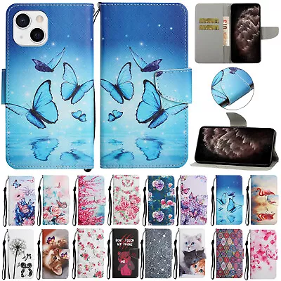 For IPhone 13 Pro Max 12 Pro 11 7 8 Plus XR XS Pattern Leather Wallet Case Cover • $8.99