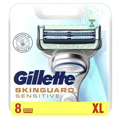 Gillette Skinguard Sensitive Razor Blades 8 XL Pack Genuine Refills BRAND NEW  • £12.95