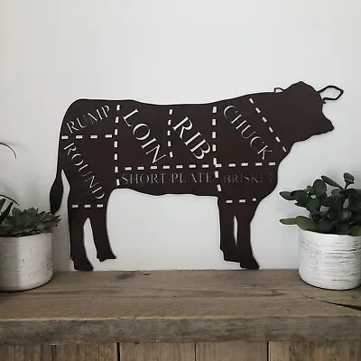 COW Sign Rusty Metal Home Decoration Christmas Present Gift For Him Her Man Dad  • £39.99