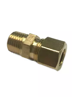 Brass Compression Connector 3/8 Tube X 1/4 Male NPT With Nut/Sleeve Pack Of 5 • $13.88