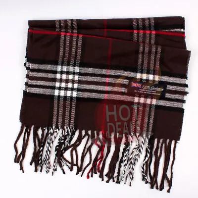 Men Women 100% CASHMERE Scarves Check Tartan Plaid Wrap Scarf Winter Warm • $7.99