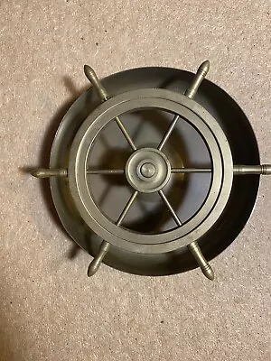 Vintage MCM Brass Nautical Ship Wheel Ashtray Trinket Dish Spins  • $19.95