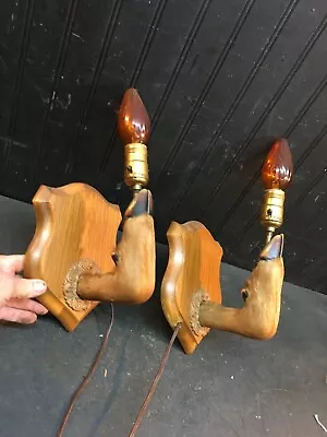 Pair Of Taxidermy Deer Hoof Wall Sconce Lighting Cabin Lodge Decor • $85.50