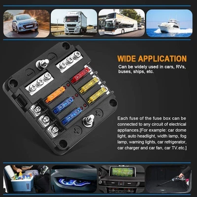 £10.95 • Buy 6 Way Blade Fuse Box Block & Auto Marine FuseBox Holder 12V 32V Bar Car Tool Kit