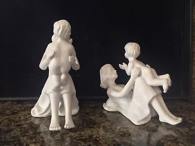 Lot Of 2 K's Collection Mother With Child White Ceramic Figurines New Baby 5.5   • $24.95