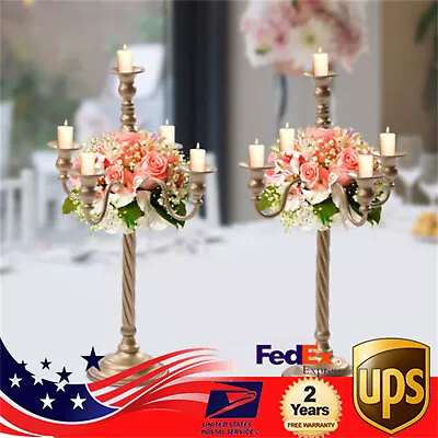 2*Gold Candelabra Candle Holder Candlestick For Candlelight Ornate Vintage Decor • $44