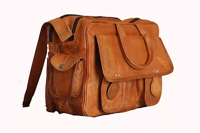 Unisex Satchel Vintage Brown Leather Messenger Bag Shoulder Laptop Bag Briefcase • $105.50