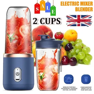 Portable Electric Juice Blender Maker Smoothie Mini Juicer Fruit Machine UK • £6.99