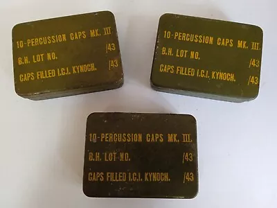 £8 • Buy X3 Ww2 Home Guard Percussion Cap Tins 1943 Dated