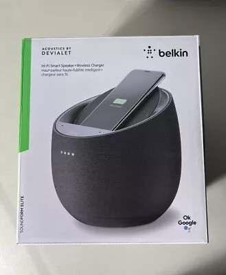 Belkin SoundForm Elite Hi-Fi Smart Speaker & Wireless Charger W/Google Assistant • $58.97