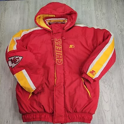 Vintage Starter Proline Kansas City KC Chiefs Puffer Jacket Coat Adult XL READ • $104.99