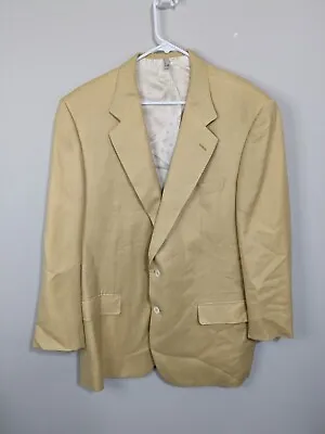 Solemare Maus Hoffman Blazer Men's 44R Yellow Silk Linen Blend Ermenegildo Zegna • $115