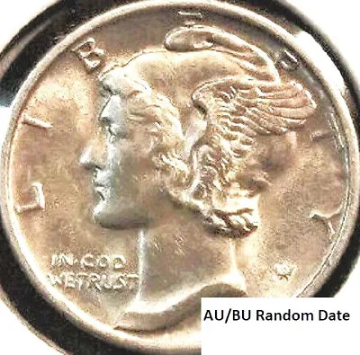Mercury Dime 90% Silver RANDOM 1930s DATE About Unc W/ Some Mint Luster AU ++ • $9.99