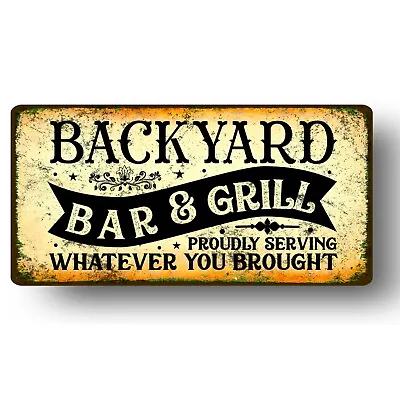 £3.99 • Buy Vintage Garden Metal Sign Bar BBQ Outdoor Plaque Door House Patio Shed Farmhouse
