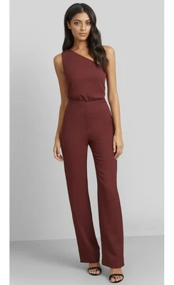 $78 • Buy KOOKAI Size 40 (AUS 10-12) Aria One-Shoulder JUMPSUIT In Deep Plum, Lined