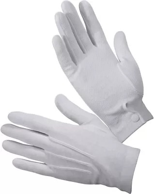 White Dress Parade Gloves With Gripper Dots Military Cotton Uniform March Gloves • $9.99