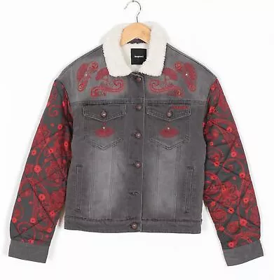 DESIGUAL Denim Fleece Lined Jacket Women Size S MJ4421 • $52.82
