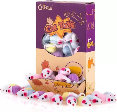 36 Pack 1.8 Inch Small Interactive Cat Toys Mice With Catnip Rattle Sound Mouse  • $20.15