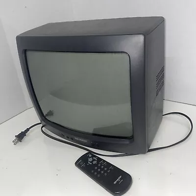 $102 • Buy Sharp 13  13G-M60 CRT TV Retro Gaming Coaxial Tested And Working With Remote