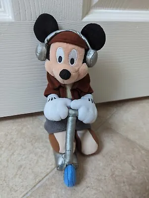 Vintage Disney Scooter Riding Mickey Mouse Plush Beanie Stuffed 21cm Tall • £5.99