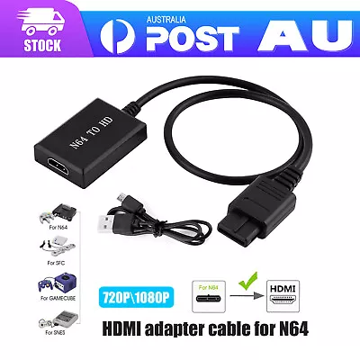 N64 To HDMI Converter Adapter HD Cable For Nintendo 64 Gamecube Super NES SNES S • $13.99