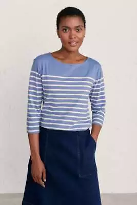 £11.98 • Buy Seasalt Women's - Blue Sailor Top (GOTS) - Regular - Falmouth Breton Powder Blue