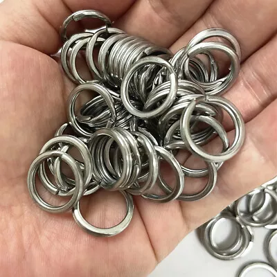 Stainless Steel Keyrings Split Rings 15mm Key Chain Links Rhodium DIY Crafts  • £2.39