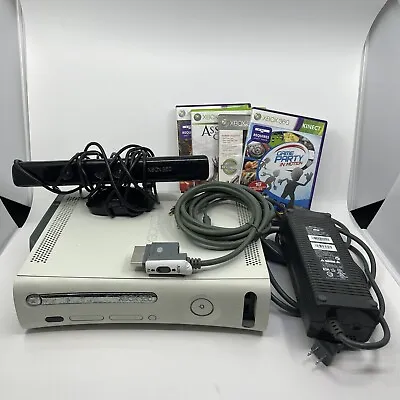 Microsoft Xbox 360 White Console 500GB HDD Bundle W/ Kinect & Games - TESTED! • $139.99