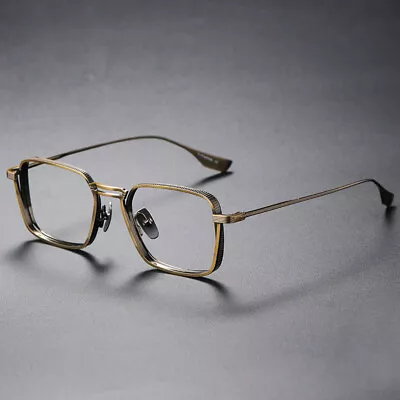 Pure Titanium Men Ultralight Retro Square Eyeglasses Frames Glasses Eyewear • $28.49